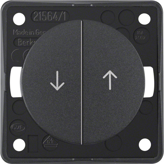 Berker 936532505 Jalousie-Serientaster mit Aufdruck Symbol Pfeile. Integro Flow/Pure. anthr. mt.