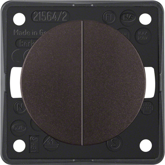 Berker 936552501 Serienschalter. gemeinsame Eingangsklemme. Integro - Design Flow/Pure. braun mt.