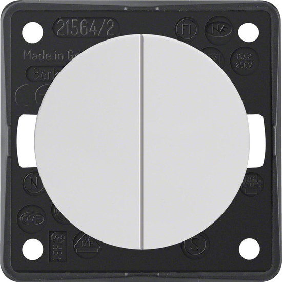 Berker 936552509 Serienschalter. gemeinsame Eingangsklemme. Integro Flow/Pure. polarw. gl.