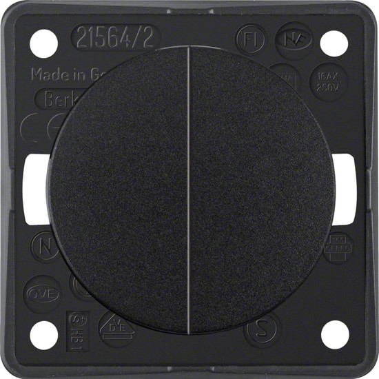 Berker 936552510 Serienschalter. gemeinsame Eingangsklemme. Integro - Design Flow/Pure. schw. gl.