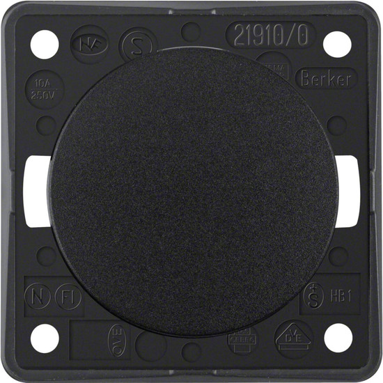 Berker 936712510 Taster. Schließer. Schraubklemmen. Integro - Design Flow/Pure. schwarz glänzend