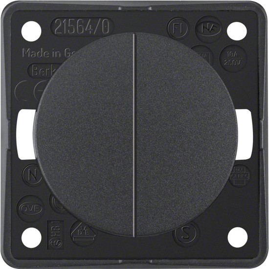 Berker 936752505 Serientaster. 2 Schließer. gem. Eingangskl.. Integro Flow/Pure. anthr. mt.