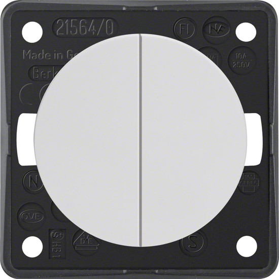 Berker 936752509 Serientaster. 2 Schließer. gem. Eingangskl.. Integro Flow/Pure. polarw. gl.