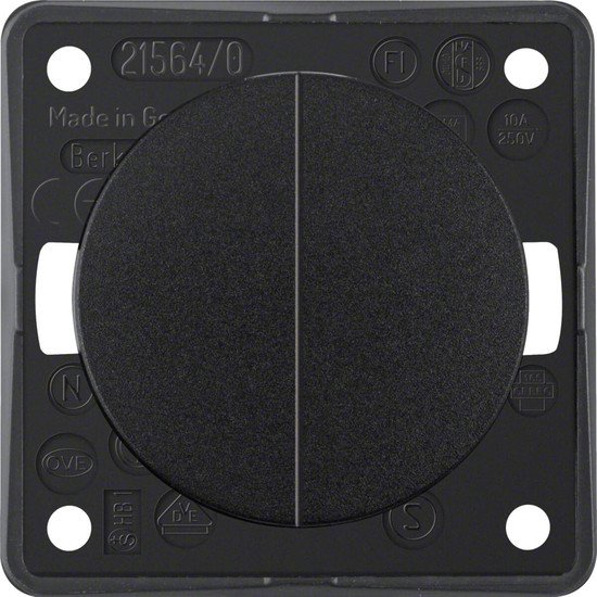 Berker 936752510 Serientaster. 2 Schließer. gem. Eingangskl.. Integro Flow/Pure. schw. gl.