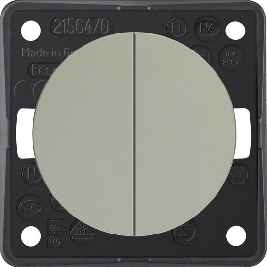 Berker 936752568 Serientaster. 2 Schließer. gem. Eingangskl.. Integro Flow/Pure. chr. mt.. lack.
