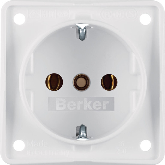 Berker 941852502 Steckdose Schuko. mit Schraubklemmen. Integro Modul-Einsätze. polarw. m.