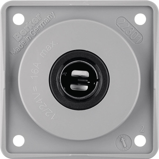 Berker 945172507 Steckdose 12 V. Integro Modul-Einsätze. grau glänzend