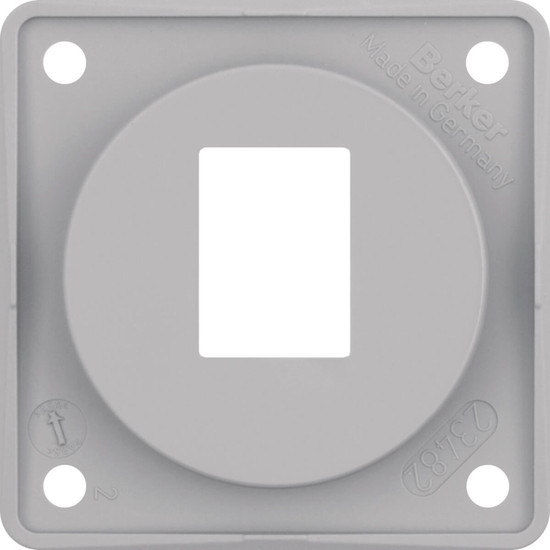 Berker 945572507 Tragplatte 1fach für AMP Modular Jacks. Integro Modul-Einsätze. grau gl.