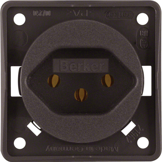 Berker 962492501 Steckdose m. Schutzkontakt SCHWEIZ Typ 13. S.-kl.. Int. Mod.-Eins.. braun m.