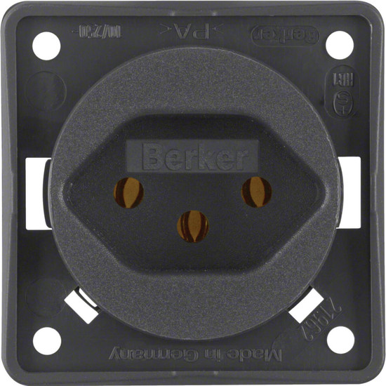 Berker 962492505 Steckdose m. Schutzkontakt SCHWEIZ Typ 13. S.-kl.. Int. Mod.-Eins.. anthr. m.