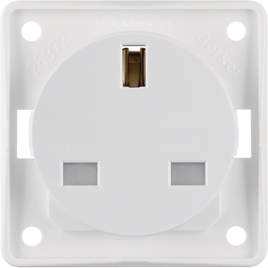 Berker 962622502 Steckd. m. Schutzk. British St.. erh. Ber.schutz. S.-kl.. Int. Einsätze. pw m.