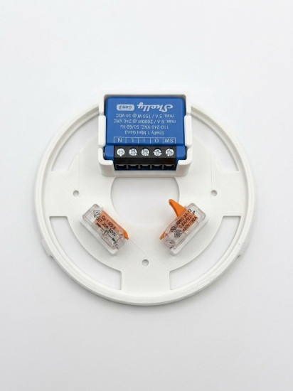 Bioledex Deckenbaldachin 100x25mm für Hängeleuchte mit Halterungen für WAGO und Shelly, Weiß