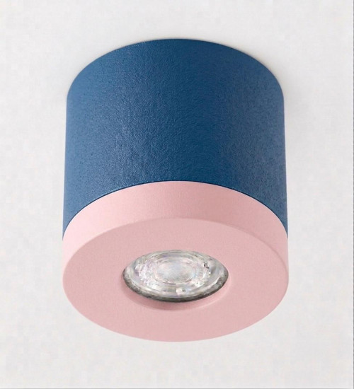 Bioledex PIKKO Deckenleuchte GU10 Aufbau 100mm Deckenspot Marine Blau /Pink Anschrauben oder Kleben