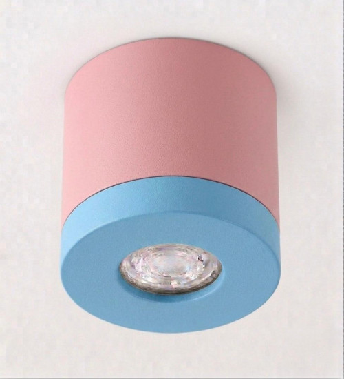 Bioledex PIKKO Deckenleuchte GU10 Aufbau 100mm Deckenspot Pink /Hell Blau Anschrauben oder Kleben