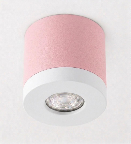 Bioledex PIKKO Deckenleuchte GU10 Aufbau 100mm Deckenspot Pink /Weiß Anschrauben oder Kleben