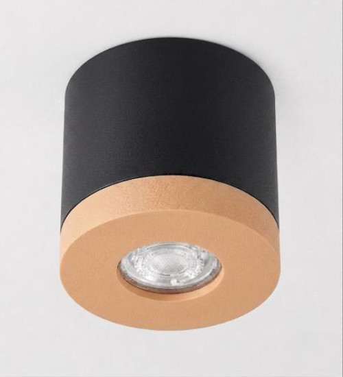 Bioledex PIKKO Deckenleuchte GU10 Aufbau 100mm Deckenspot Schwarz /Pfirsich Anschrauben oder Kleben