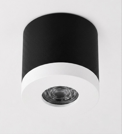 Bioledex PIKKO Deckenleuchte GU10 Aufbau 100mm Deckenspot Schwarz / Weiß Anschrauben oder Kleben