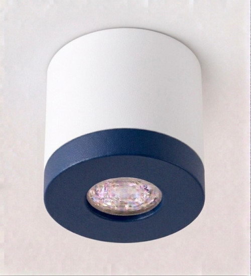 Bioledex PIKKO Deckenleuchte GU10 Aufbau 100mm Deckenspot Weiß /Marine Blue Anschrauben oder Kleben