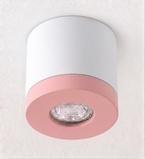 Bioledex PIKKO Deckenleuchte GU10 Aufbau 100mm Deckenspot Weiß /Pink Anschrauben oder Kleben