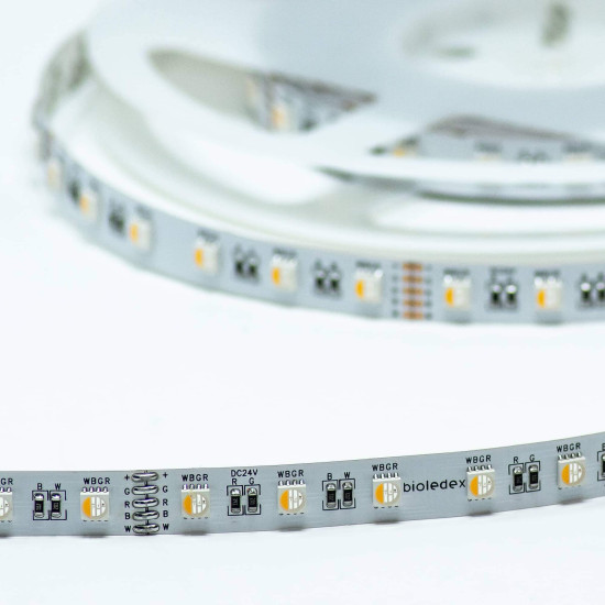 Bioledex LED Streifen 24V 19,2W/m 60LED/m RGBWW 5m Rolle Farbwechsel LED-Flexleiste