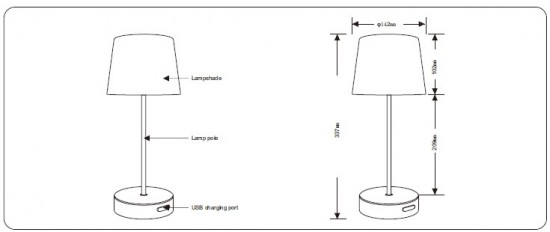 Bioledex LED Tischlampe Akku kabellos Innen & Außen warmweiss dimmbar IP44 Outdoor-Tischleuchte USB