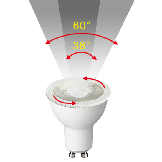 Bioledex LED Lampe GU10 2700K 7W 650Lm wie 75W einstellbarer Winkel 30°- 60°