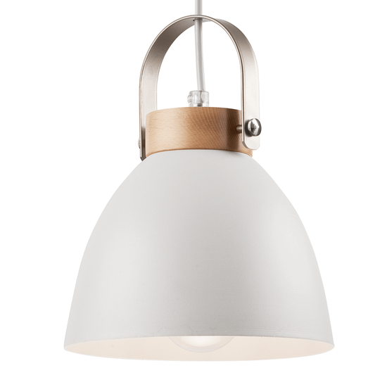 Bioledex Pendelleuchte Esszimmerlampe 2x E27 weiß Metall, Holz