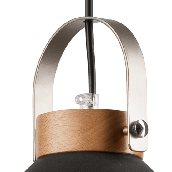 Bioledex Pendelleuchte Esszimmerleuchte 2x E27 graphit-anthrazit Metall, Holz