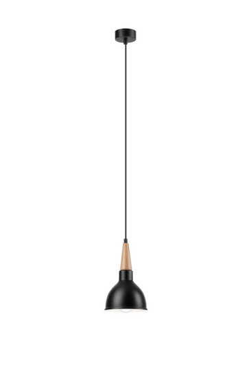 Bioledex kleine Pendelleuchte 15cm E27 schwarz Metall, Holz