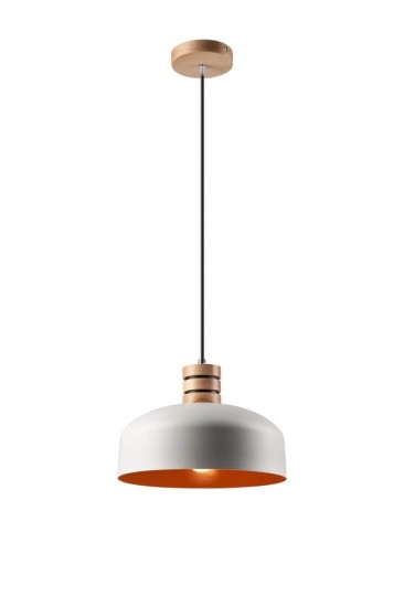 Bioledex Design Pendelleuchte 30cm E27 weiß-orange Metall, Holz