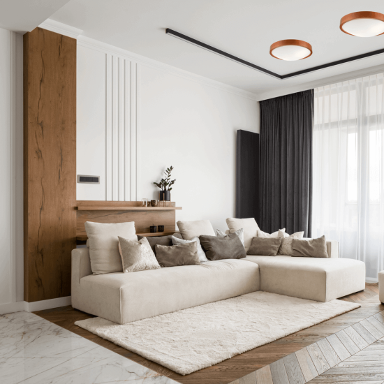 Bioledex natur Deckenleuchte für Holzliebhaber 37cm 2x E27 rotbraun Holz, Glas