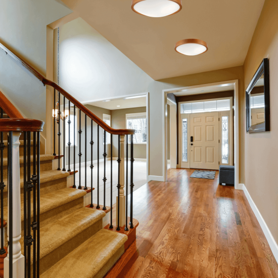 Bioledex natur Deckenleuchte für Holzliebhaber 37cm 2x E27 rotbraun Holz, Glas