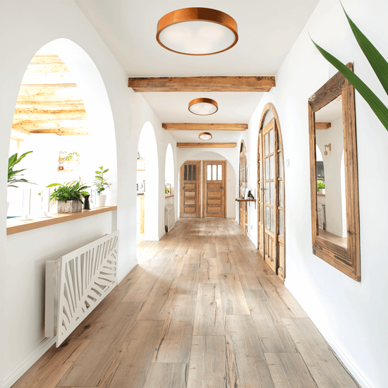 Bioledex wunderschöne Deckenleuchte 47cm 3x E27 rotbraun Holz, Glas