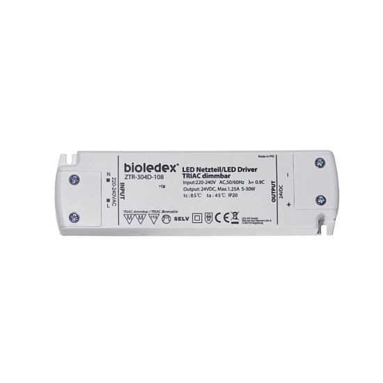 Bioledex 5-30W 24V DC LED Netzteil dimmbar TRIAC, 230VAC zu 24VDC Trafo