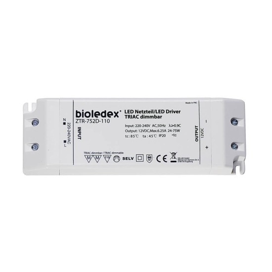Bioledex 75W 12V DC LED Netzteil dimmbar TRIAC für dimmbare 12V LEDs