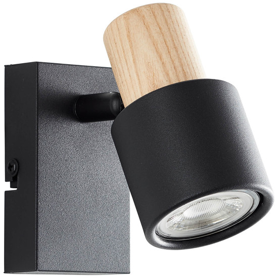 Brilliant Pini Wandspot GU10 Schwarz Holz FSC® 10145/76