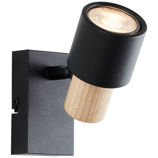 Brilliant Pini Wandspot GU10 Schwarz Holz FSC® 10145/76