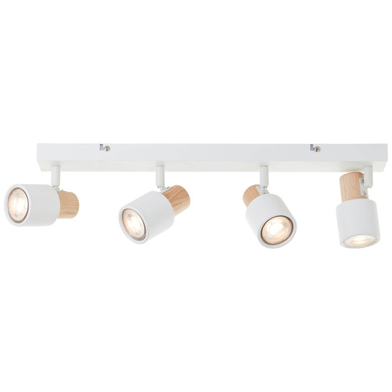 Brilliant Pini Spotbalken, 4-flammig GU10 Weiß Holz Hell FSC® 10147/75