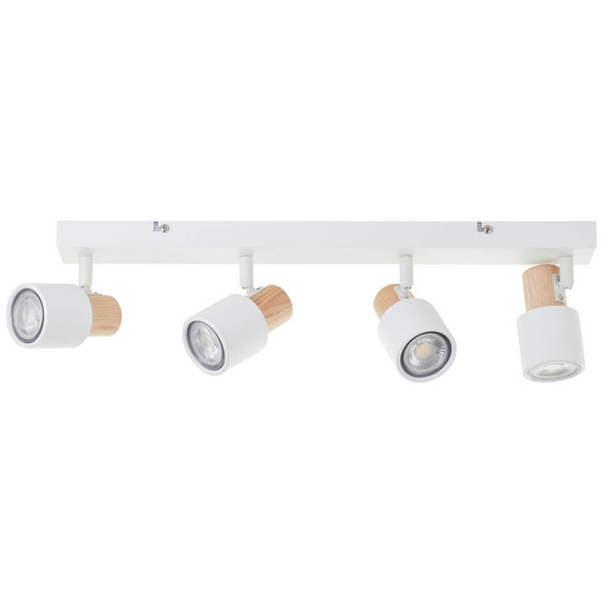 Brilliant Pini Spotbalken, 4-flammig GU10 Weiß Holz Hell FSC® 10147/75