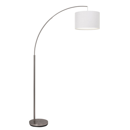 Brilliant Clarie Bogenstandleuchte 1,8m E27 Eisen Weiß 13258/05