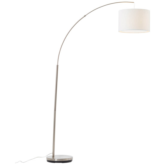 Brilliant Clarie Bogenstandleuchte 1,8m E27 Eisen Weiß 13258/05