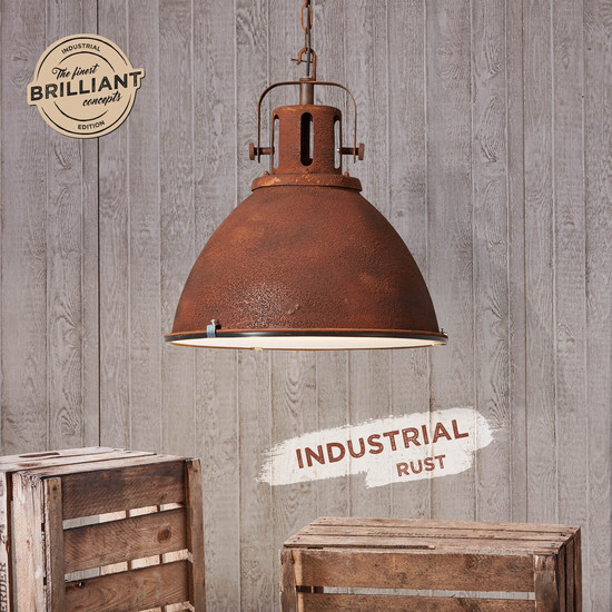 Brilliant Jesper Pendelleuchte 47cm (Glas) E27 Rost 23770/55