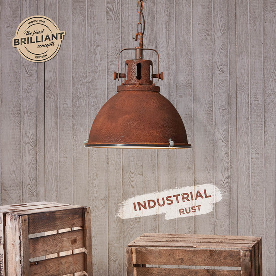 Brilliant Jesper Pendelleuchte 38cm (Glas) E27 Rost 23772/55