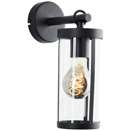Brilliant Sidney Außenwandleuchte E27 IP44 Schwarz Transparent 44290/06