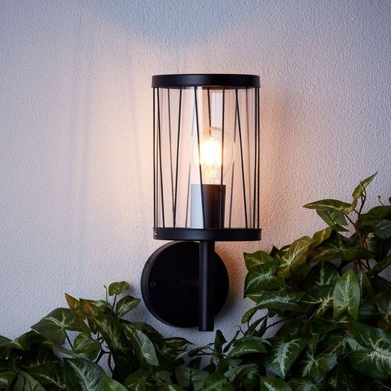 Brilliant Reed Außenwandleuchte, stehend E27 IP44 Schwarz Matt 44681/63