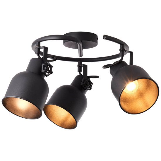 Brilliant Rolet Spotspirale, 3-flammig E14 Sand Schwarz 49633/76