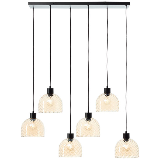 Brilliant Casto Pendelleuchte 5-flammig E27 Schwarz Bernstein 60110/20