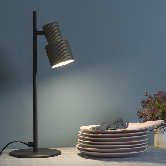 Brilliant Cadiz Tischleuchte 41cm GU10 Schwarz Matt Bronze Gebürstet 60115/76