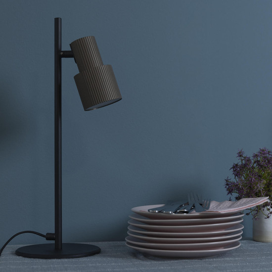 Brilliant Cadiz Tischleuchte 41cm GU10 Schwarz Matt Bronze Gebürstet 60115/76