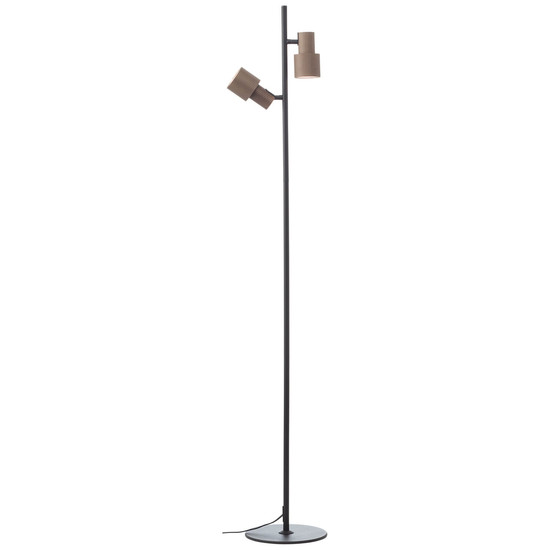 Brilliant Cadiz Stehleuchte 140cm GU10 Schwarz Matt Bronze Gebürstet 60116/76